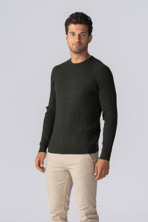 Pulóver Cable Knit - Army