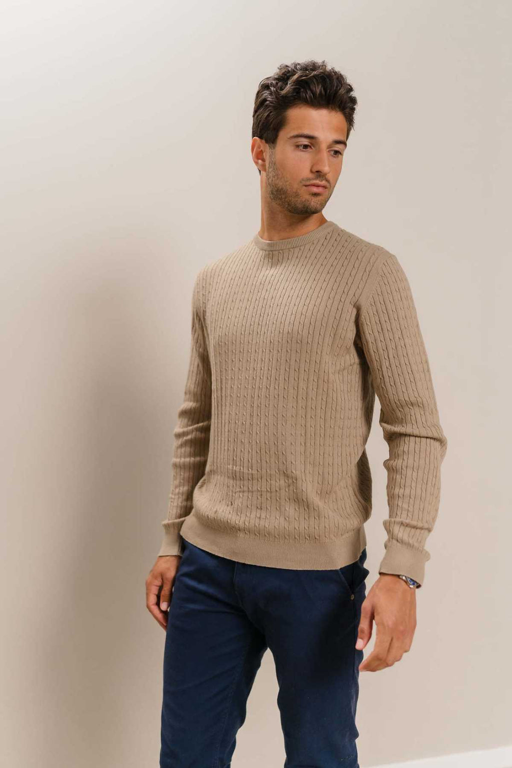 Pulóver Cable Knit - Sand