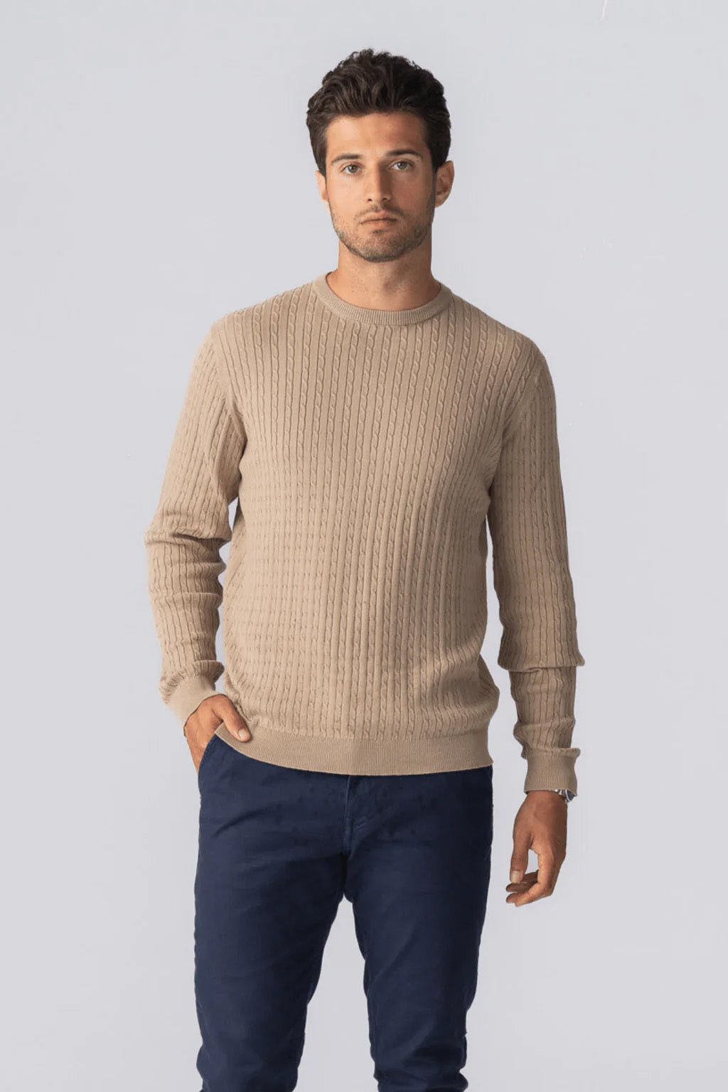 Pulóver Cable Knit - Sand