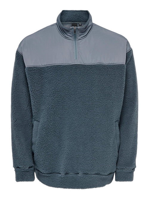 Remy Mix Zip Sweater - Turbulence - TeeShoppen Group™ - Knitwear - Only & Sons