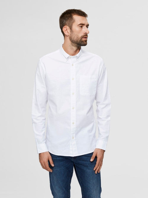 Rick Flex Shirt - White - TeeShoppen Group™ - Formal Shirts & Blouses - Selected Homme