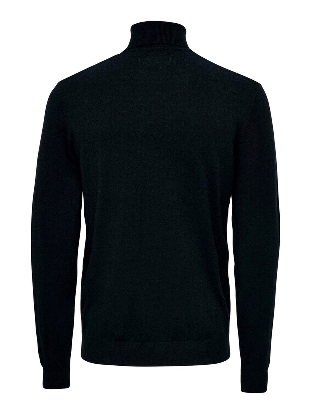 Roll collar knit sweater - Black