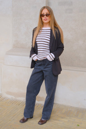Sienna Striped Knit - Pink/Chocolate