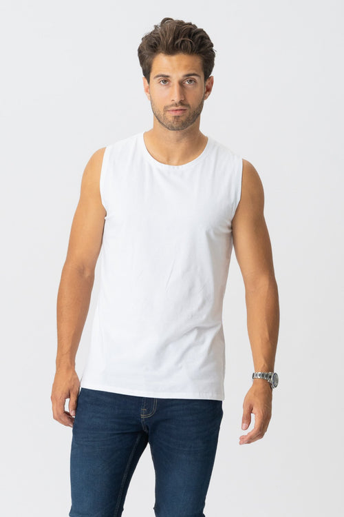 Sleeveless Tee - White - TeeShoppen Group™