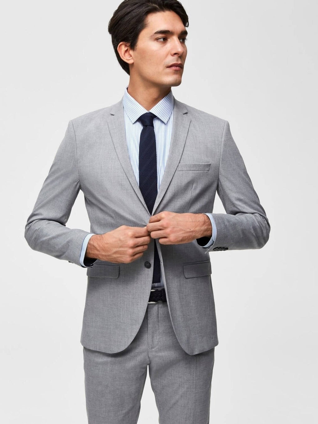 Slim Fit Blazer - svijetlo siva