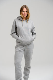 Basic Hoodie Sweat - Light Grey Melange