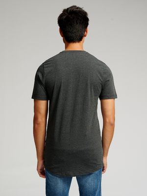 Long T-shirt - Dark Grey Melange - TeeShoppen Group™