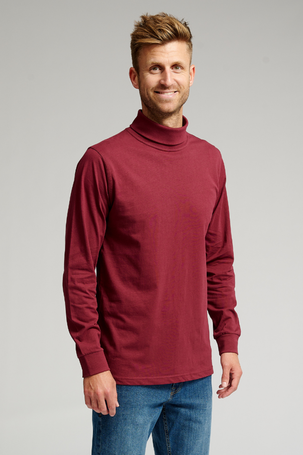 Roll collar sweater - Burgundy Red