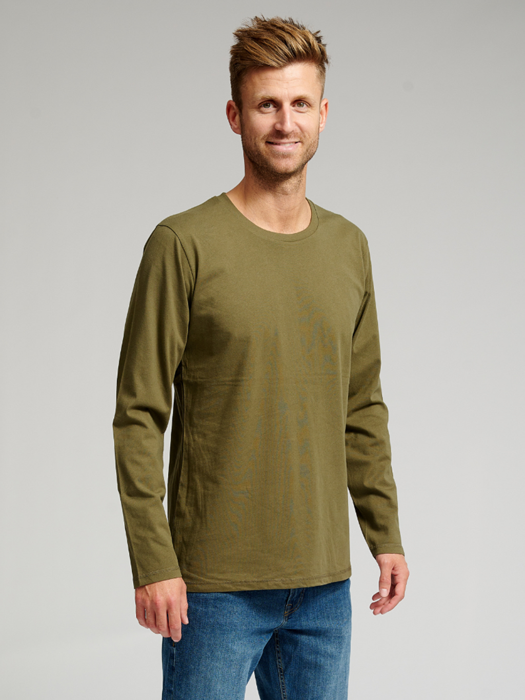 Basic Long-sleeved T-shirt - Army Green