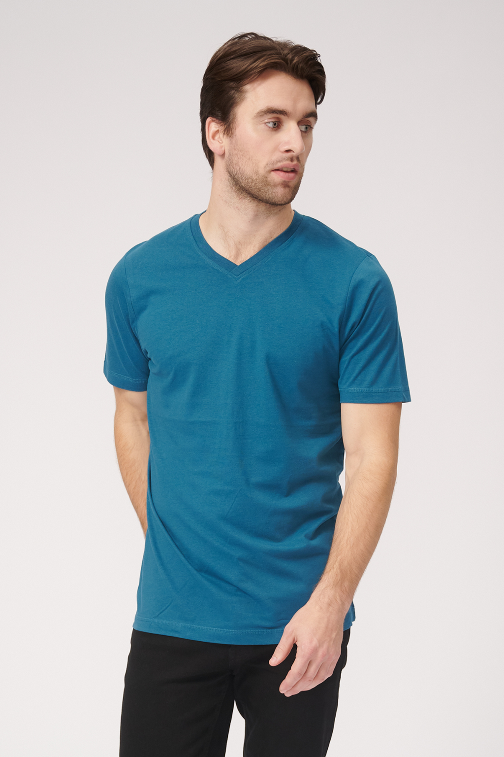 Basic Vneck t-shirt - Petroleum Blue