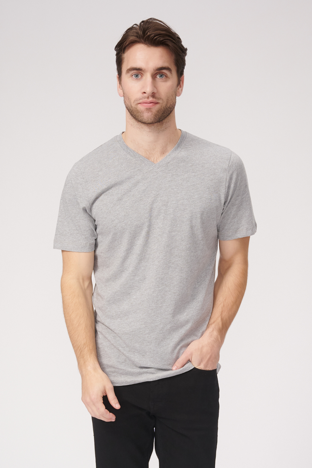 Basic Vneck t-shirt - Oxford Gray