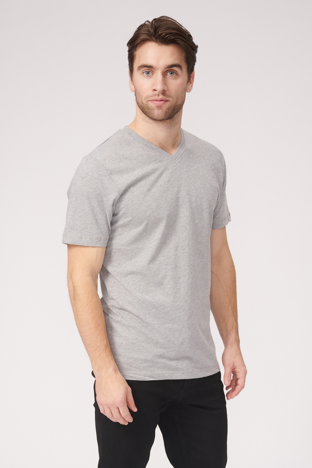 Basic Vneck t-shirt - Oxford Gray