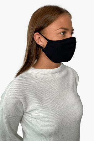 10 pcs. Fabric mask with 3 layers - Black (organic cotton)