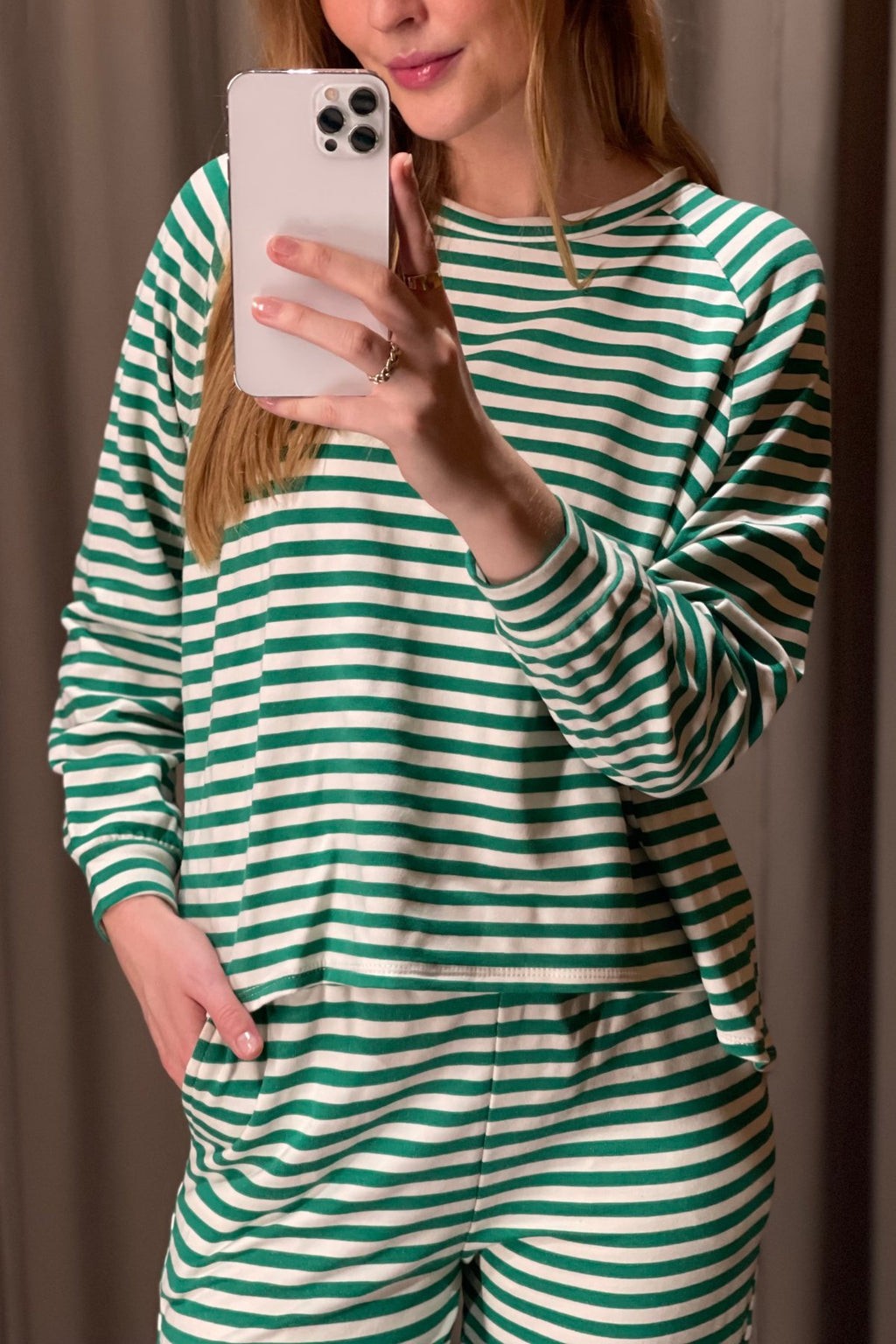 Stripped Long Sleeve Regular Fit - Green