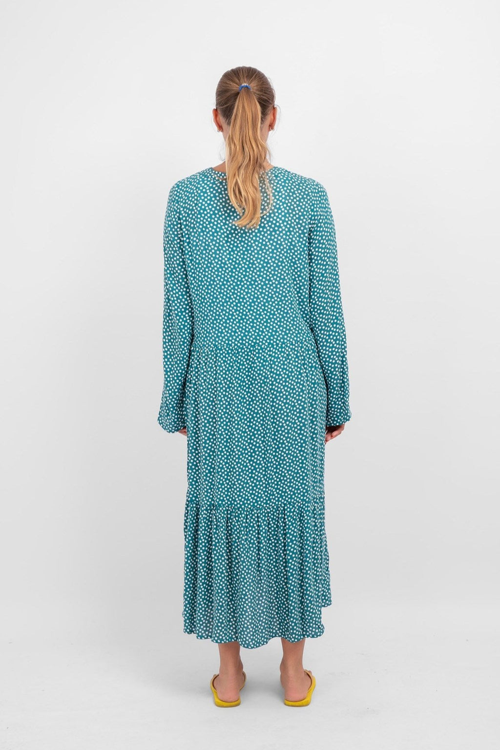 Anna long-sleeved dress - Teal Green
