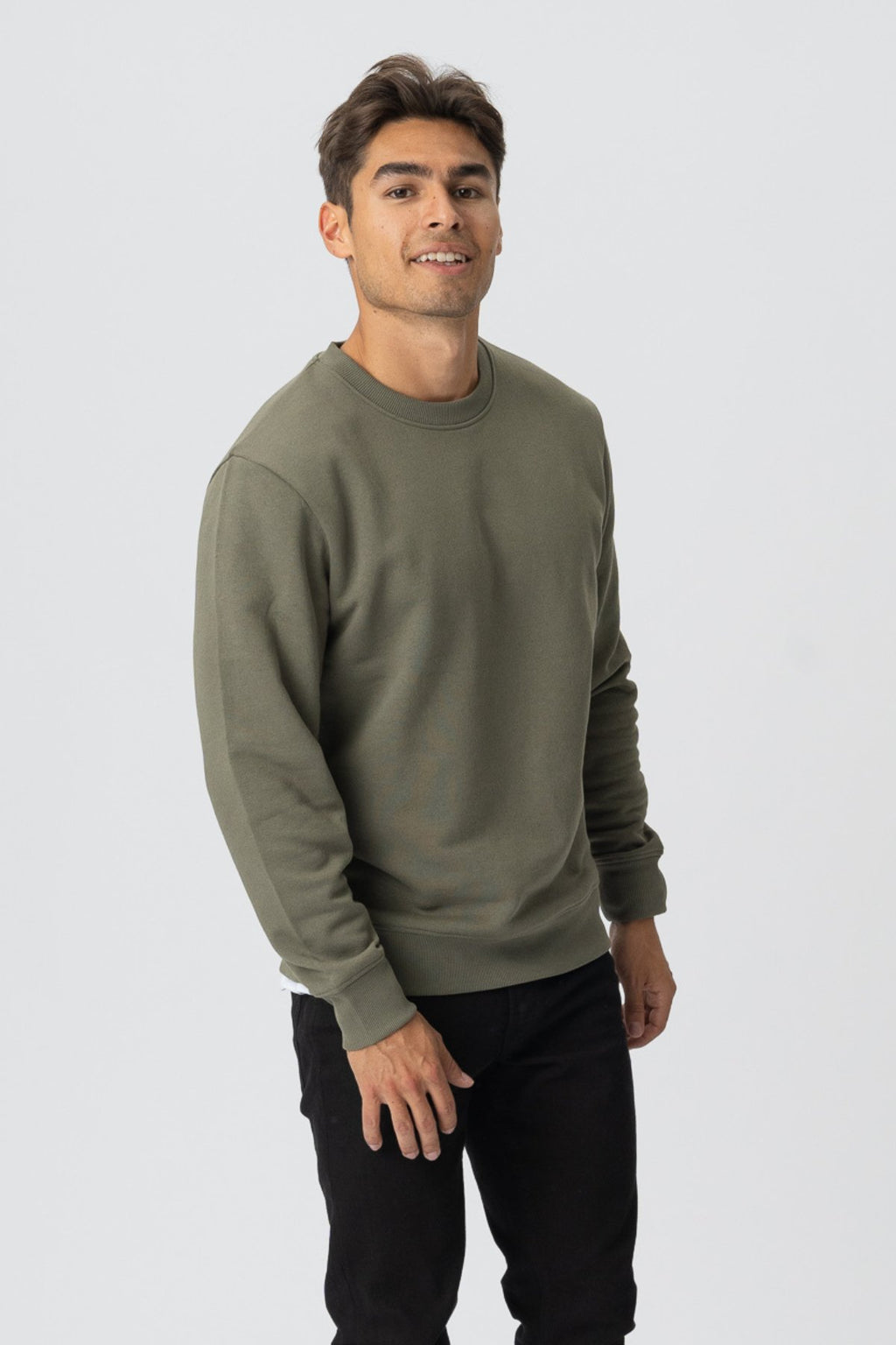 Mikina Crewneck - Army Green