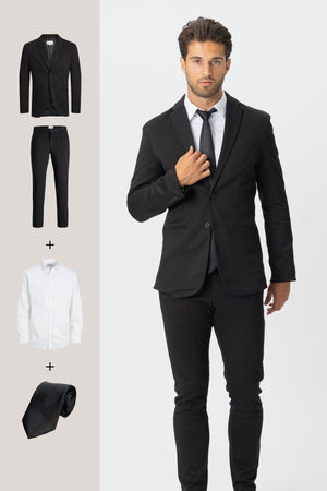 The Original Performance Suit™️ (Black) + Shirt & Tie - Package Deal