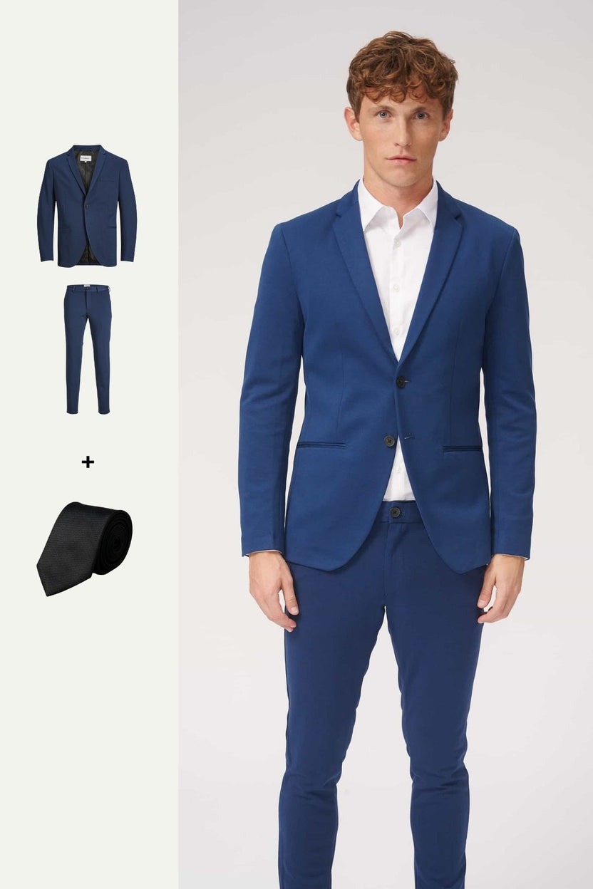 The Original Performance Suit™️ (Blue) + Tie - Package Deal - TeeShoppen Group™ - Suit - TeeShoppen