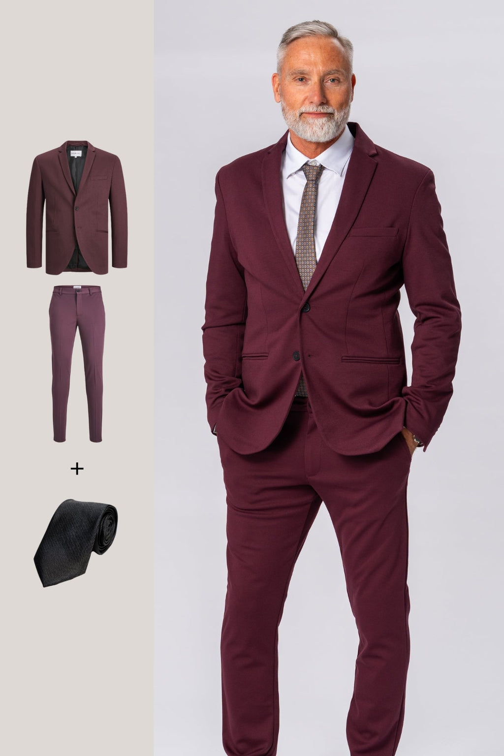 The Original Performance Suit™️ (Burgundy) + Tie - Package Deal