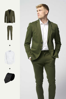 Original Performance Suit™️ (深绿色) + 衬衫和领带 - 套装优惠