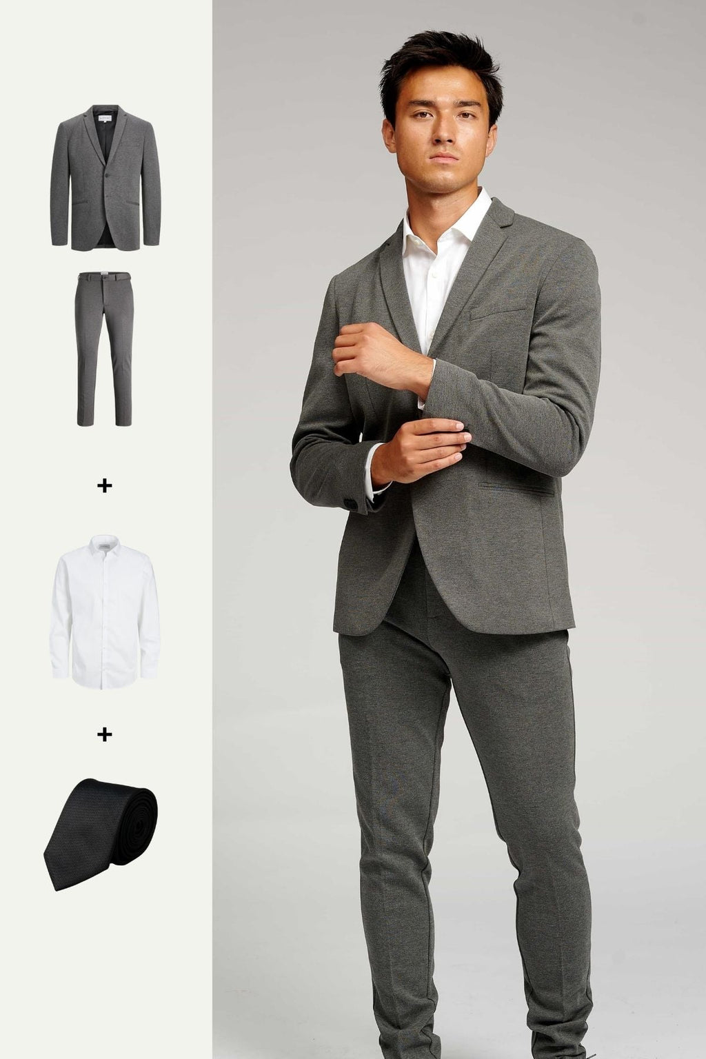 Original Performance Suit™️ (深灰色) + 衬衫和领带 - 套装优惠