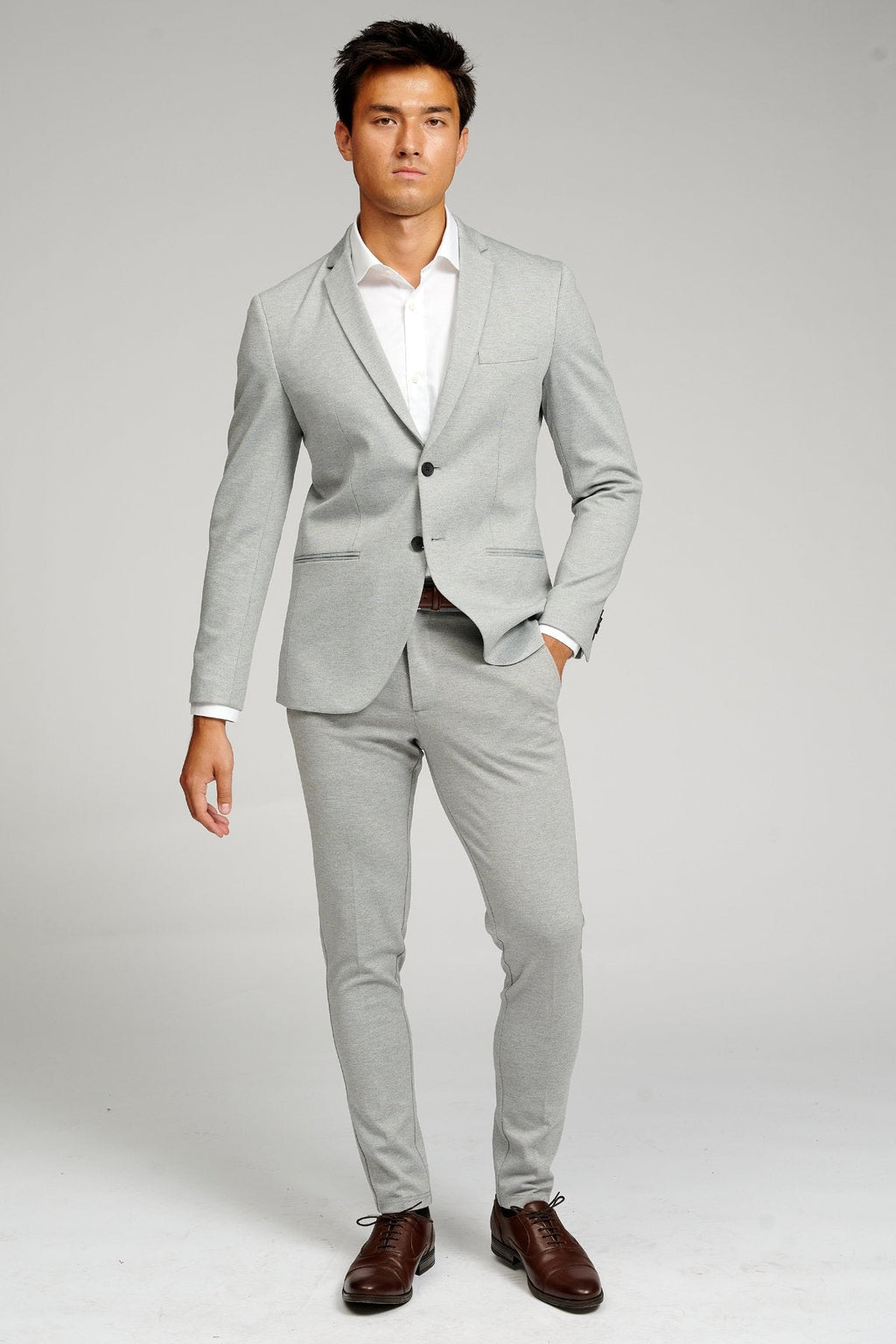 Original Performance Suit™️ (Light Grey) + 衬衫和领带 - 套装优惠