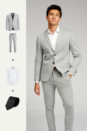 The Original Performance Suit™️ (Light Grey) + Shirt & Tie - Package Deal (V.I.P)