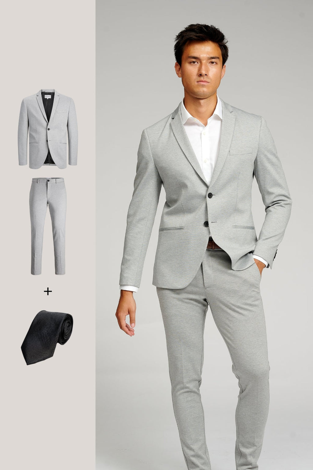 The Original Performance Suit™️ (Light Grey) + Tie - Package Deal