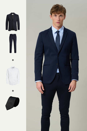 The Original Performance Suit™️ (Navy) + Shirt & Tie - Package Deal