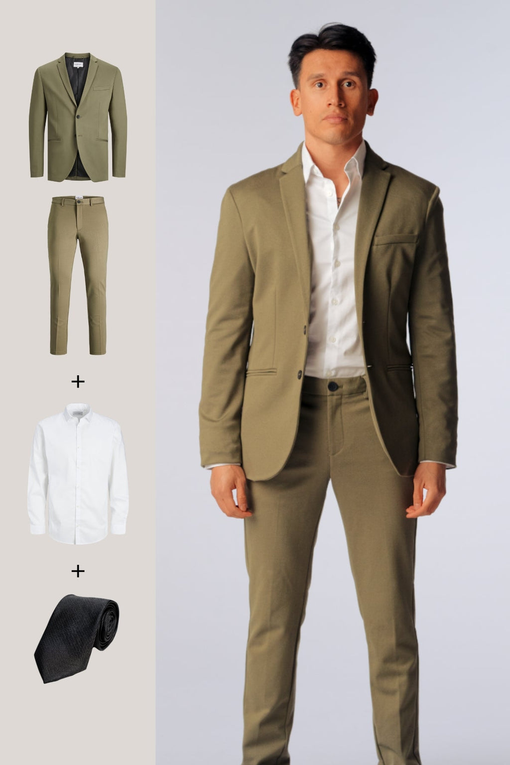 The Original Performance Suit™️ (Olive) + Shirt & Tie - Package Deal