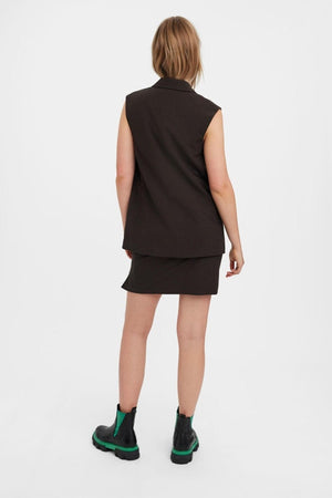 Troian Blazer Vest - Coffee Bean