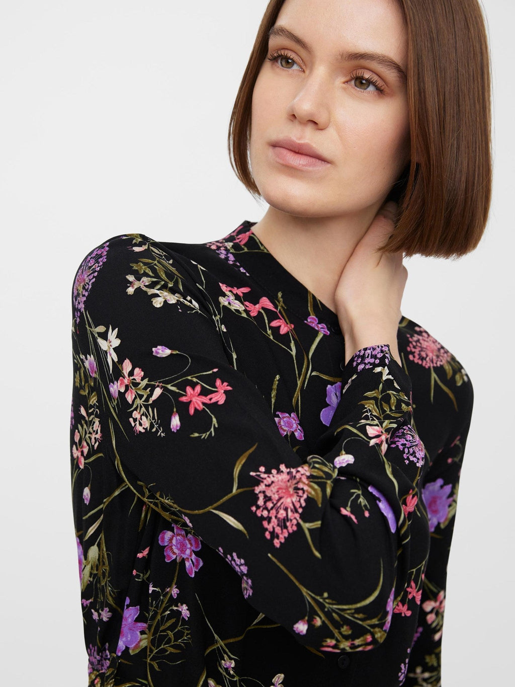 Gúna léine muinchille fada éasca - corcra