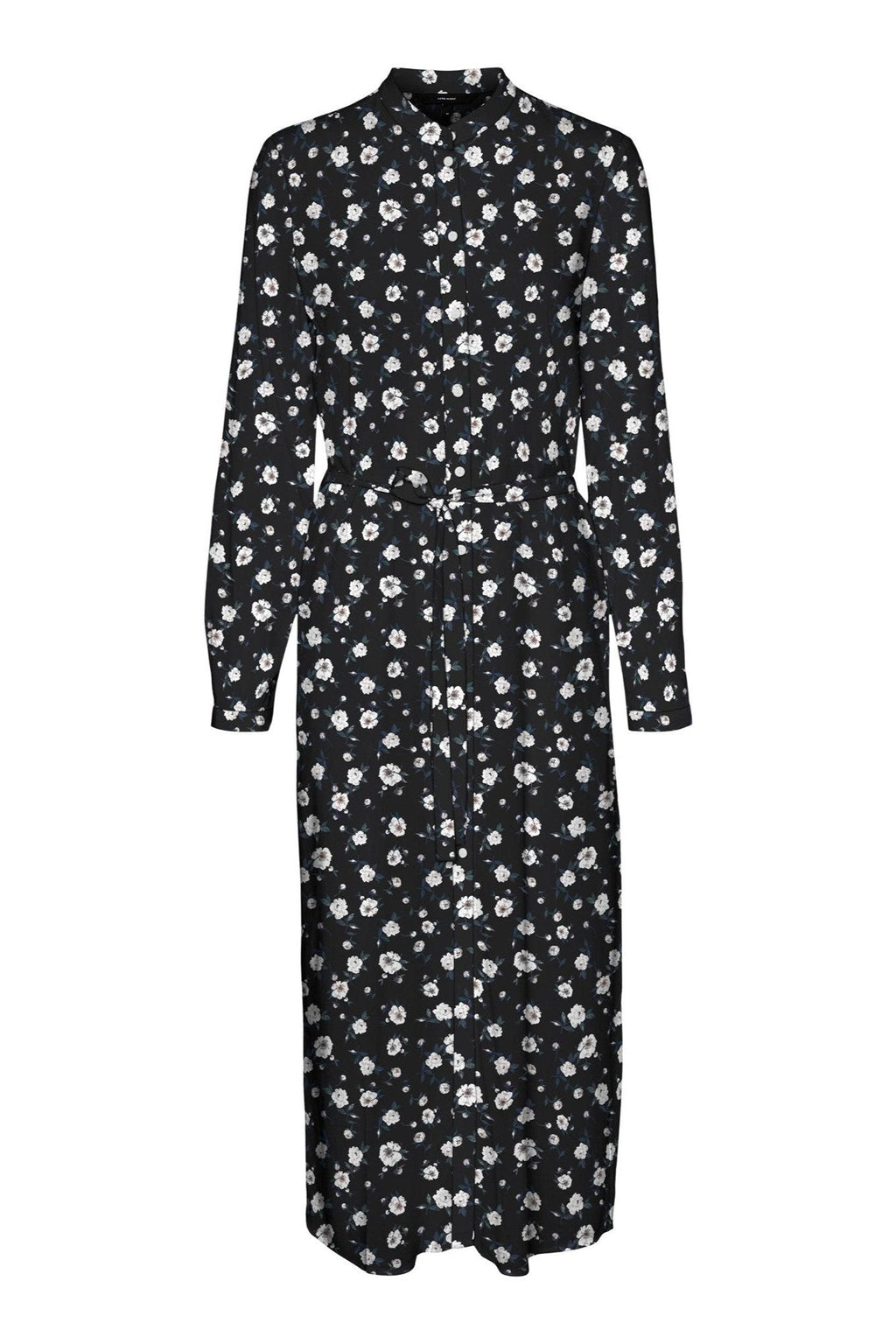 Gúna léine muinchille fada éasca - dubh