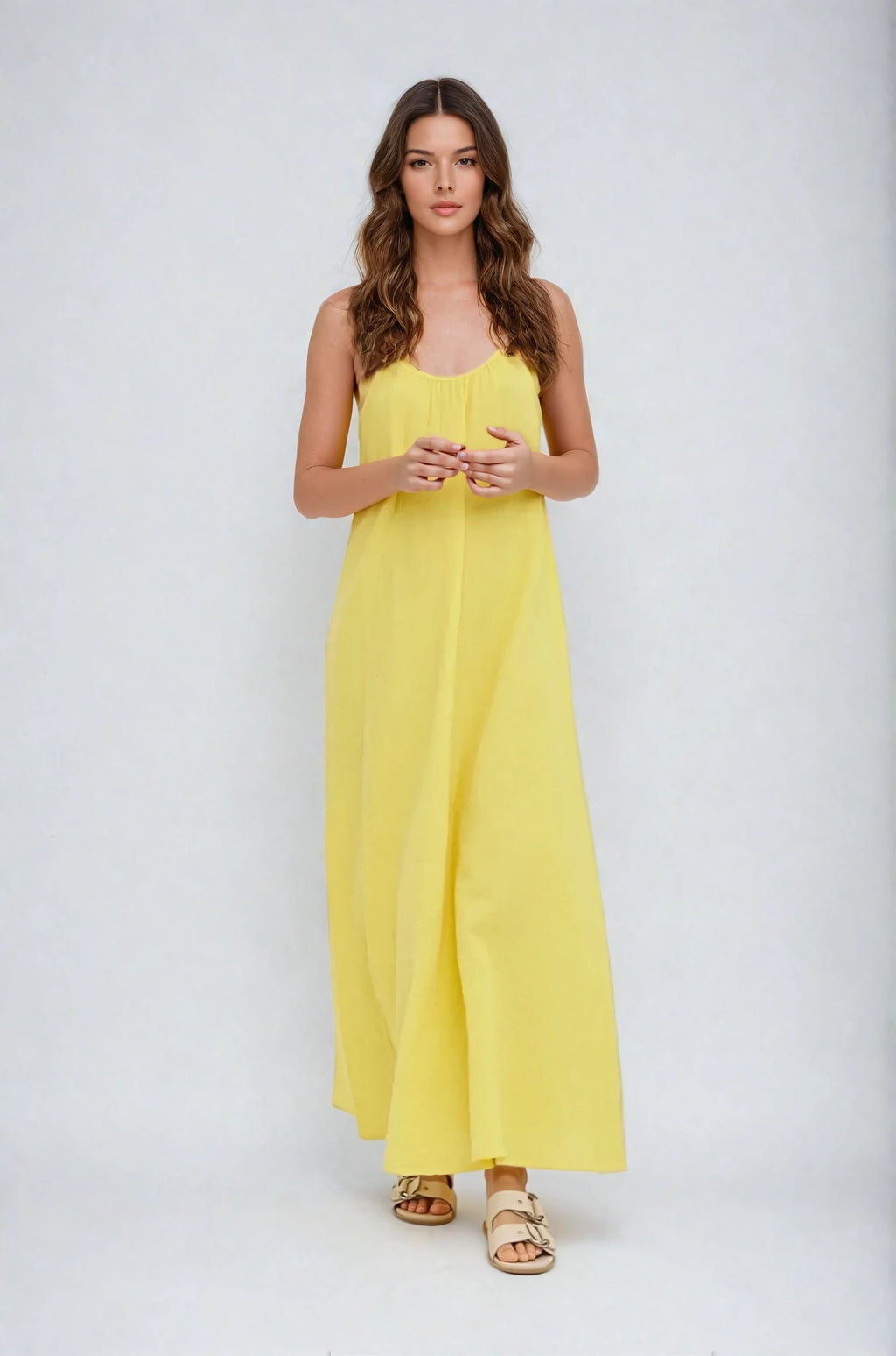 Natali Singlet Dress - Yellow