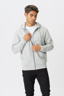 Mikina s kapucňou na zips - Ash Grey