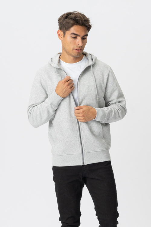 Zip Hoodie - Ash Grey - TeeShoppen Group™