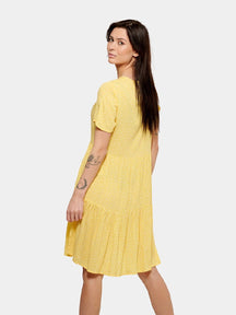 Anna bodkované šaty - žltá