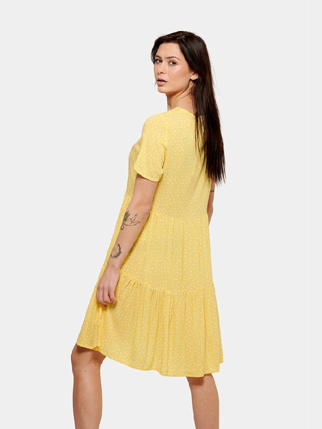 Anna bodkované šaty - žltá