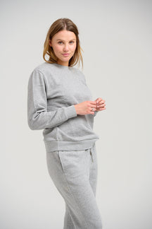 Basic Sweatsuit with Crewneck (Light Grey Melange) - Package Deal (Women)
