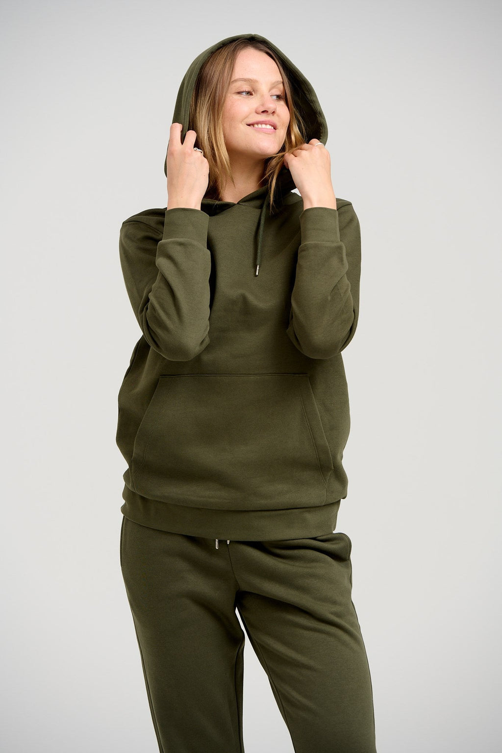 Basic Sweatsuit with Hoodie (Dark Green) - Package Deal (Women)