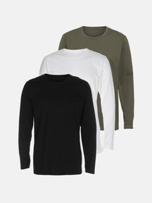 基本的长袖T恤 - 包装交易（3个PC）。