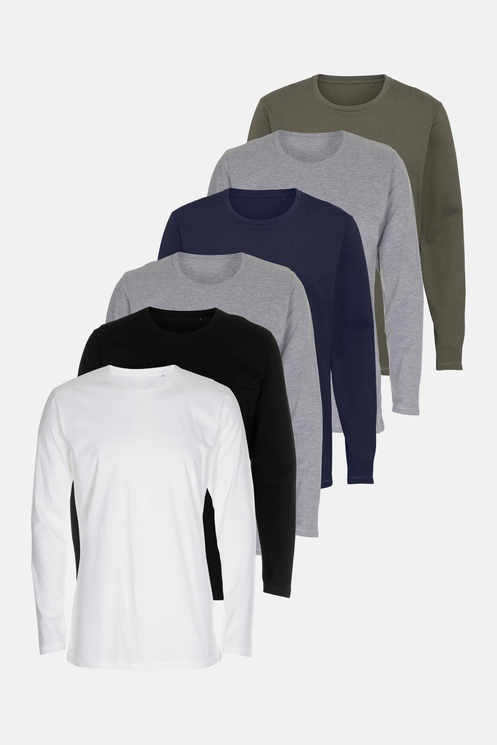 基本的长袖T恤 - 包装交易（6个PC）。