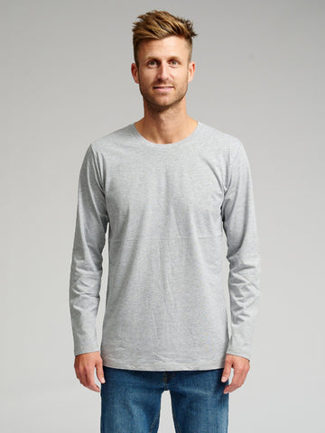 Basic Tričko s dlhým rukávom-šedá