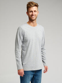 基本的长袖T恤 - 灰色