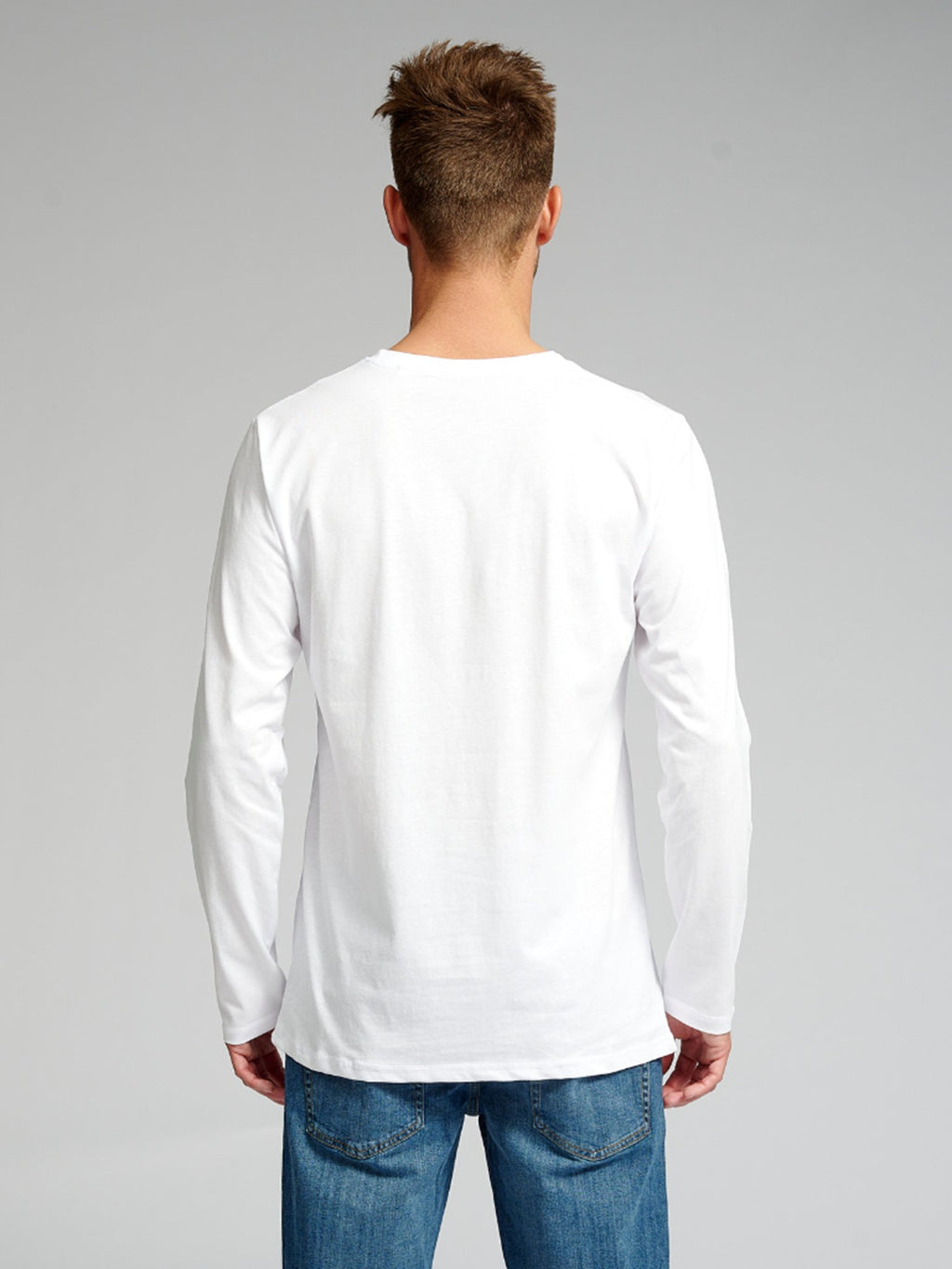Basic Tričko s dlhým rukávom-biele