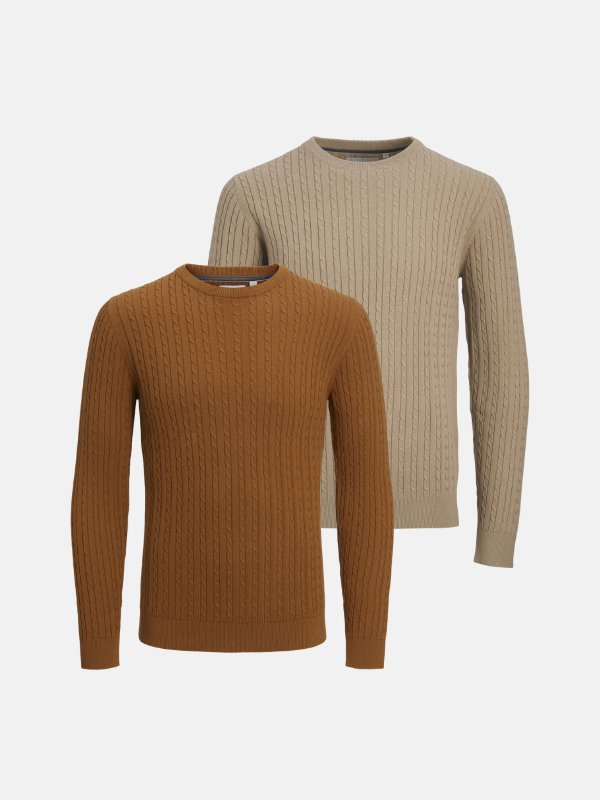 Kabelski pleteni Crewneck - Paket Deal (2 PCS.)