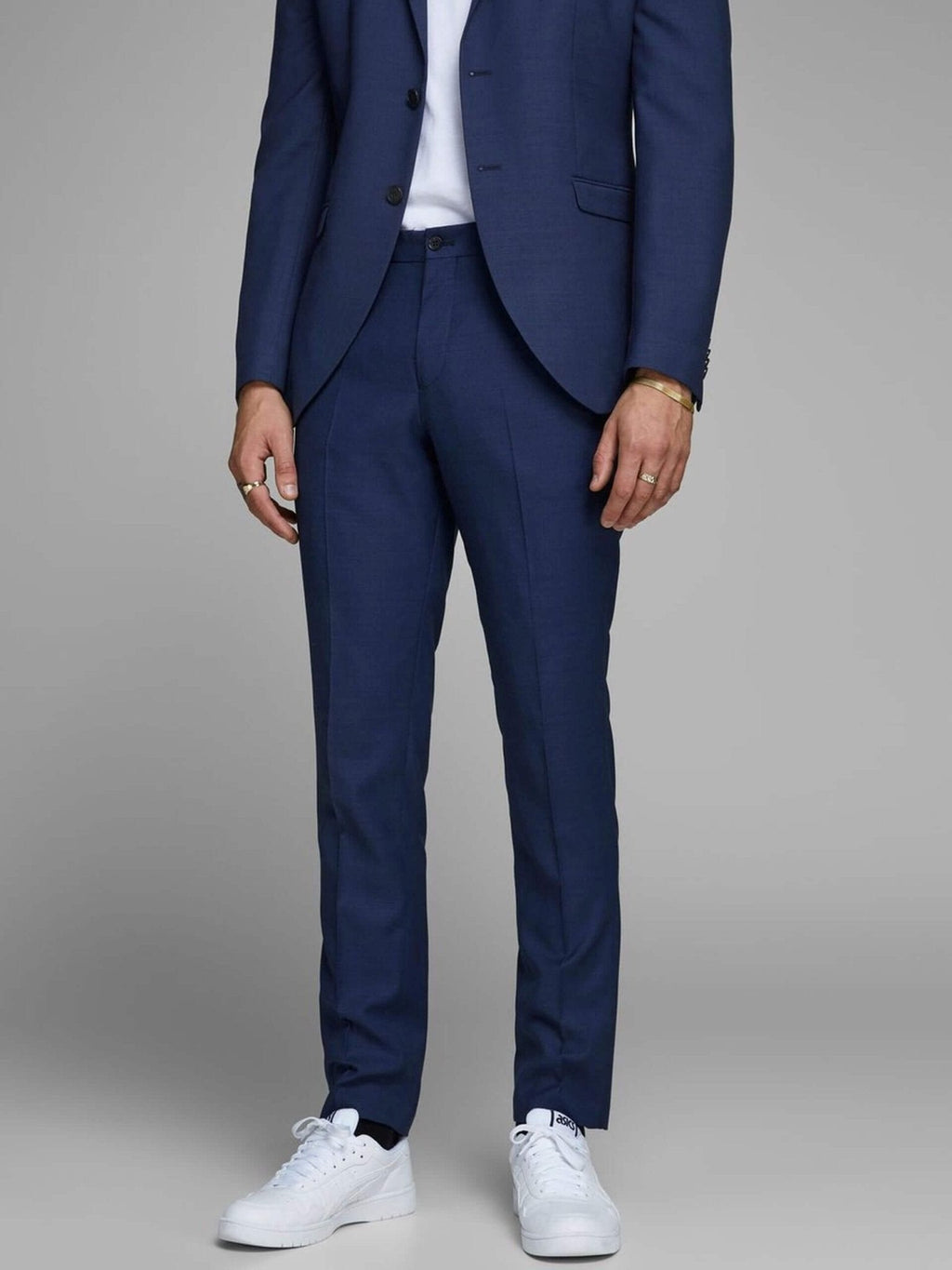 Klasický oblek pants SlimFit - stredovekú modrá