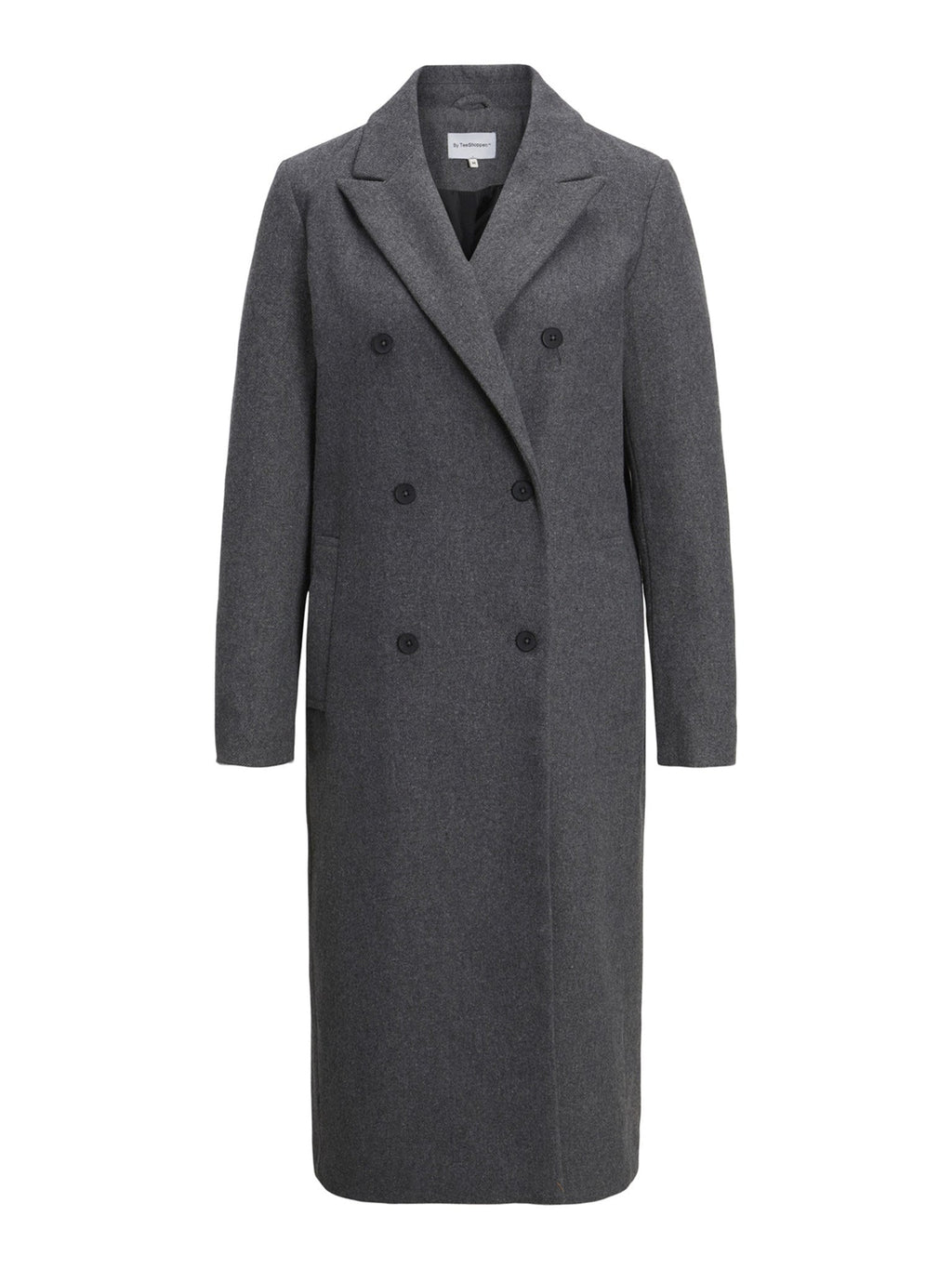 Klasický vlnený kabát - tmavošedá melange