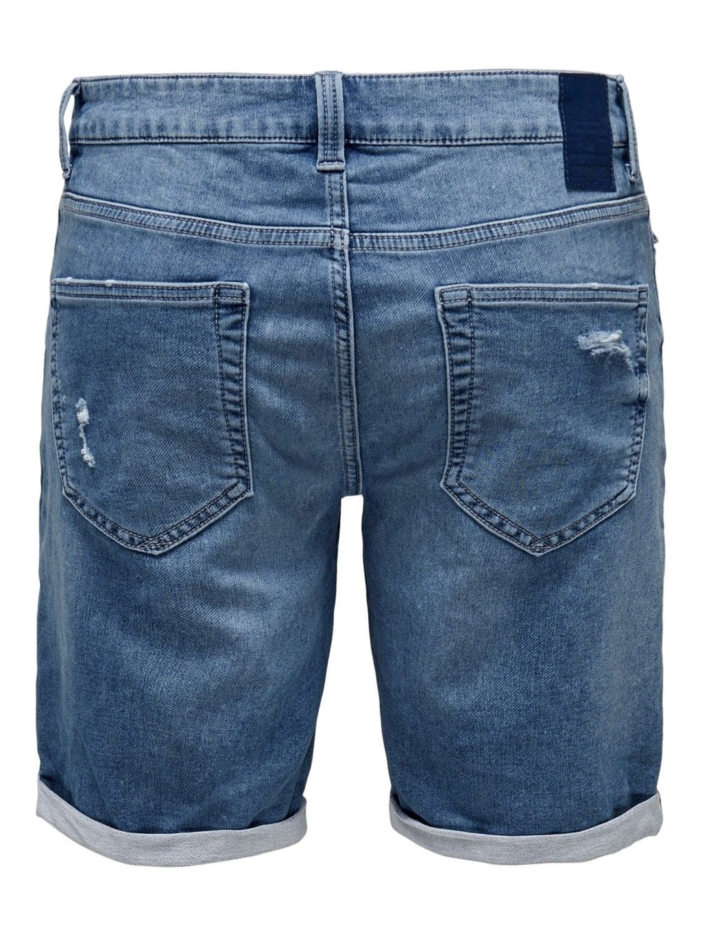 牛仔短裤 - 蓝色牛仔布（带拉伸）