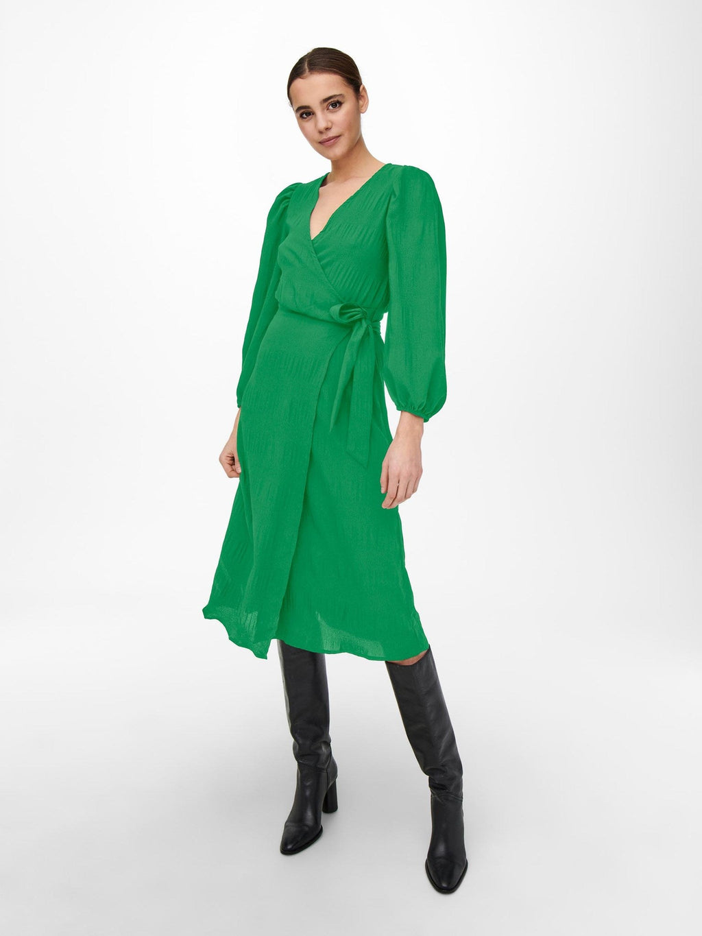 狄翁包裹连衣裙 - 绿色